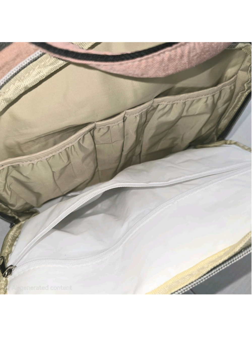 Yoofoss 3 In 1 Diaper Bag Backpack Pink Gray Built In Changing Station Baby Bag - Picture 7 of 9